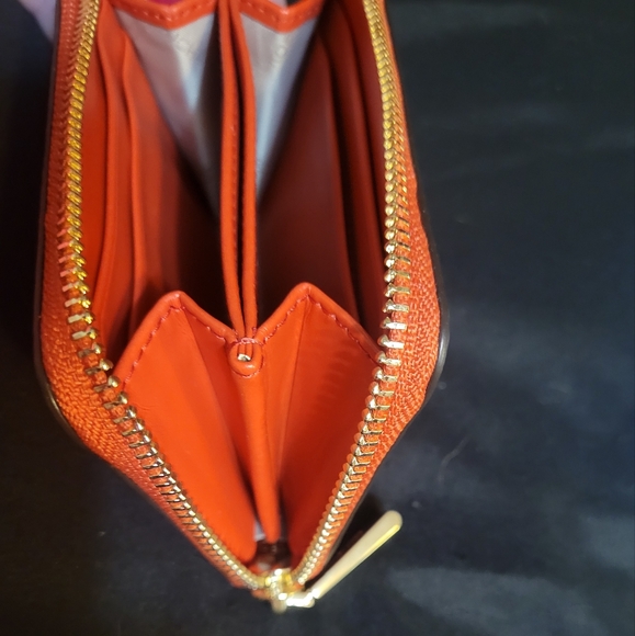 Michael Kors wallet/card case Orange/red 5x31/2 - Picture 2 of 6
